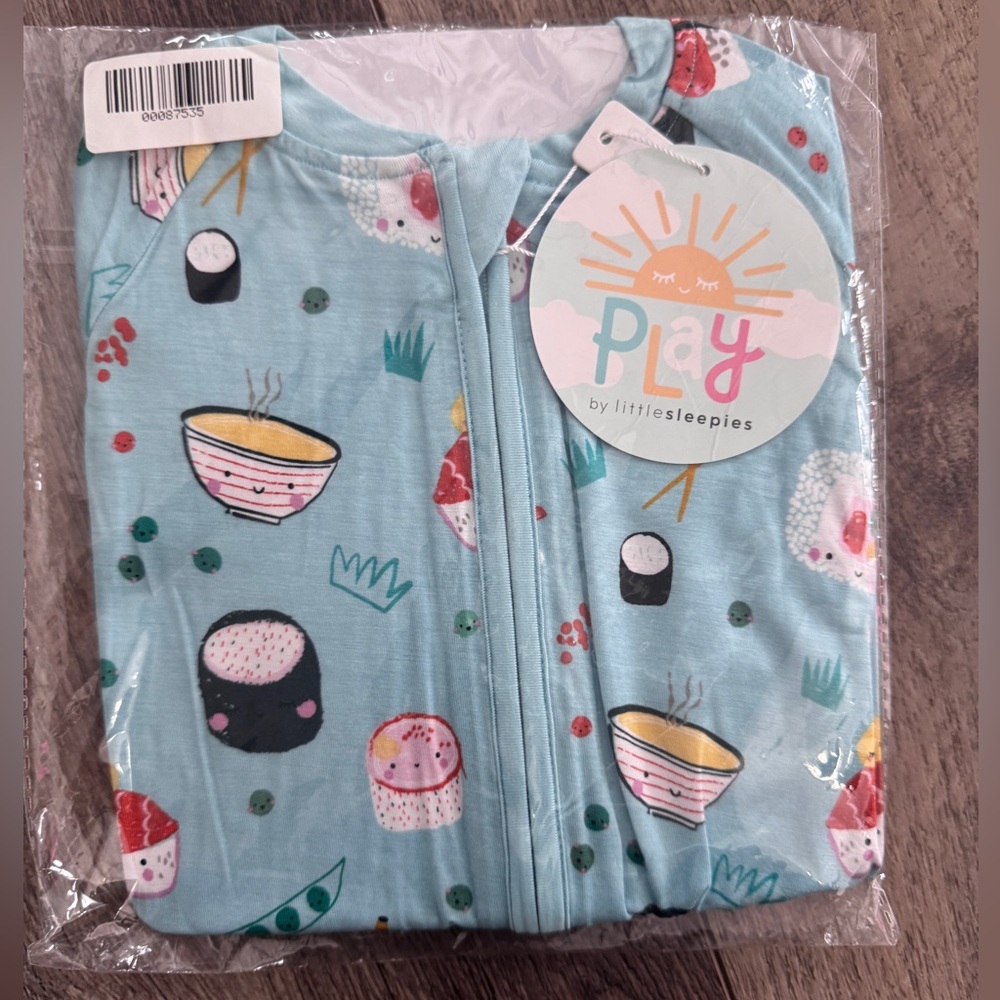 🍣 Sushi Zippy Shorty Little Sleepies Bamboo PJ One Piece Baby 3-6 Months NEW - Picture 6 of 7